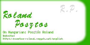 roland posztos business card